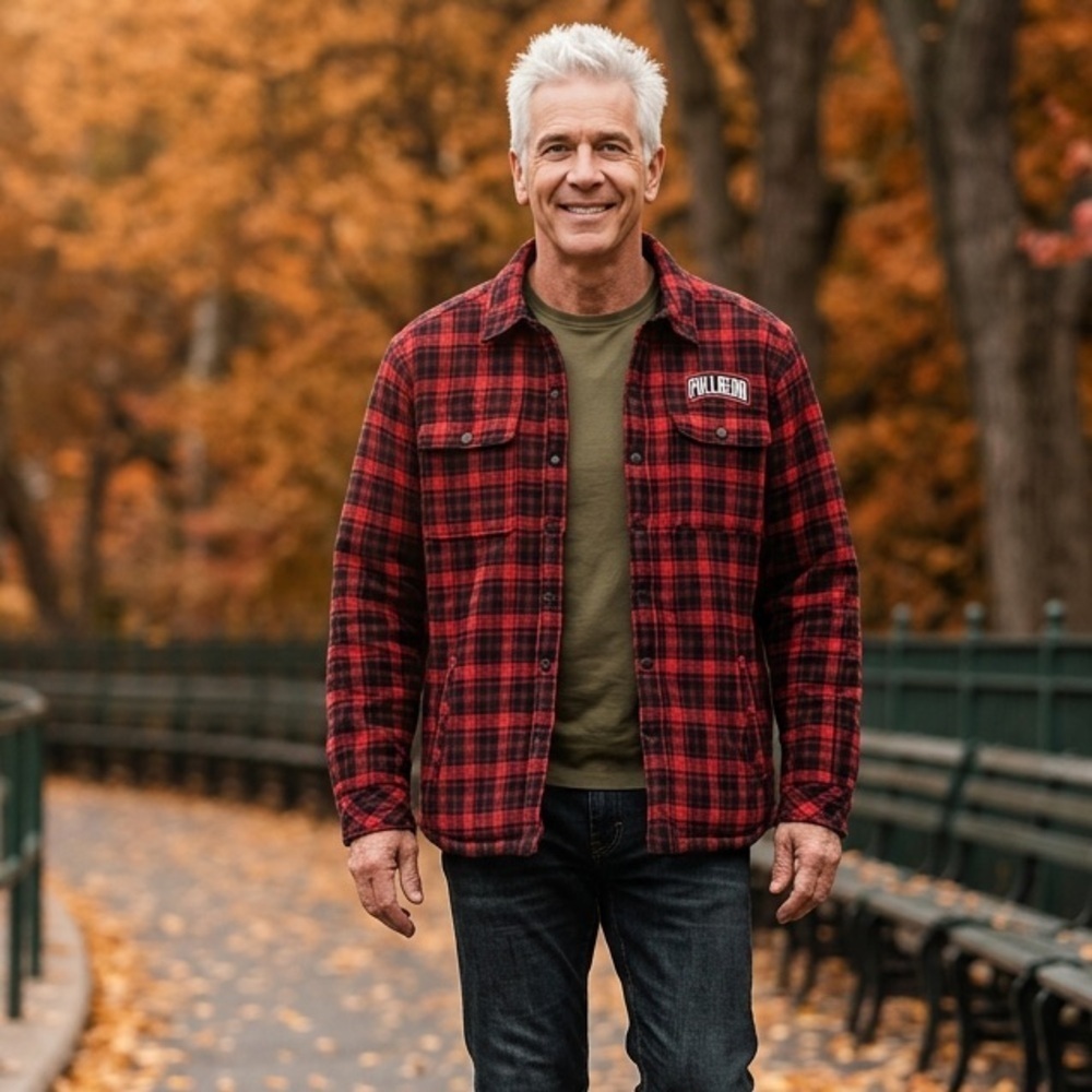 NWT Full Send Red/Black Plaid Flannel Full Button Sherpa Lined Jacket - Size M